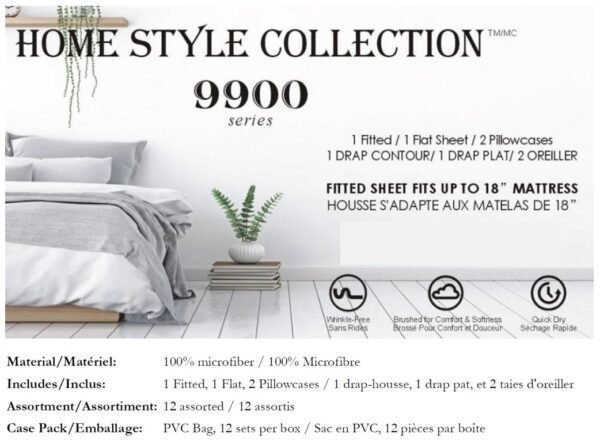 4 pc. Solid Sheet Set (King) Home Style Collection - Image 4